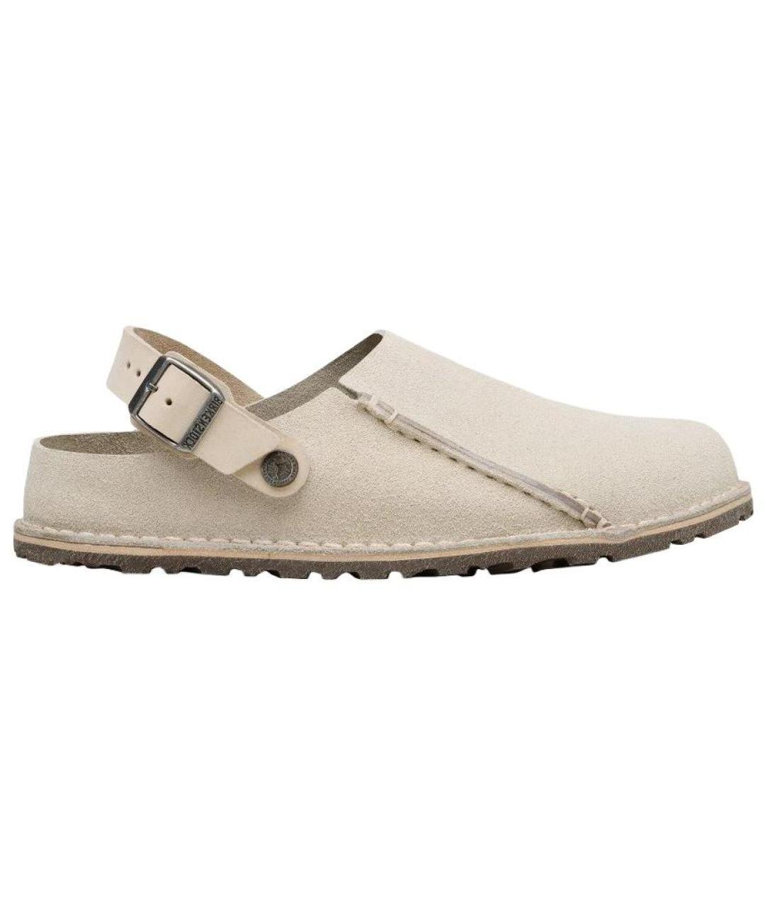 BIRKENSTOCK Бежевые замшевые сабо, фото 1