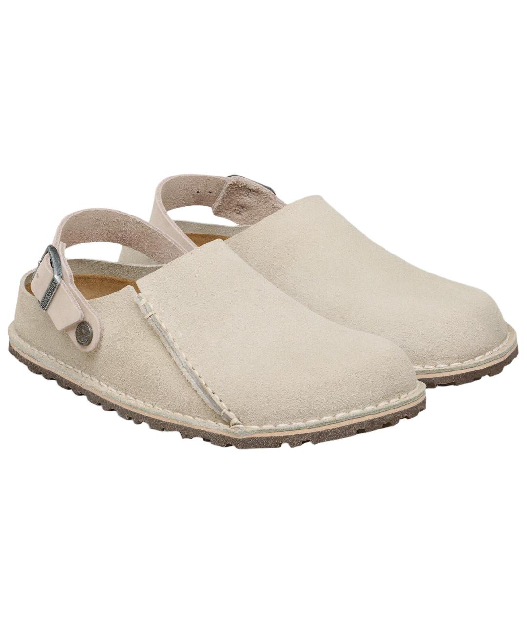 BIRKENSTOCK Бежевые замшевые сабо, фото 3