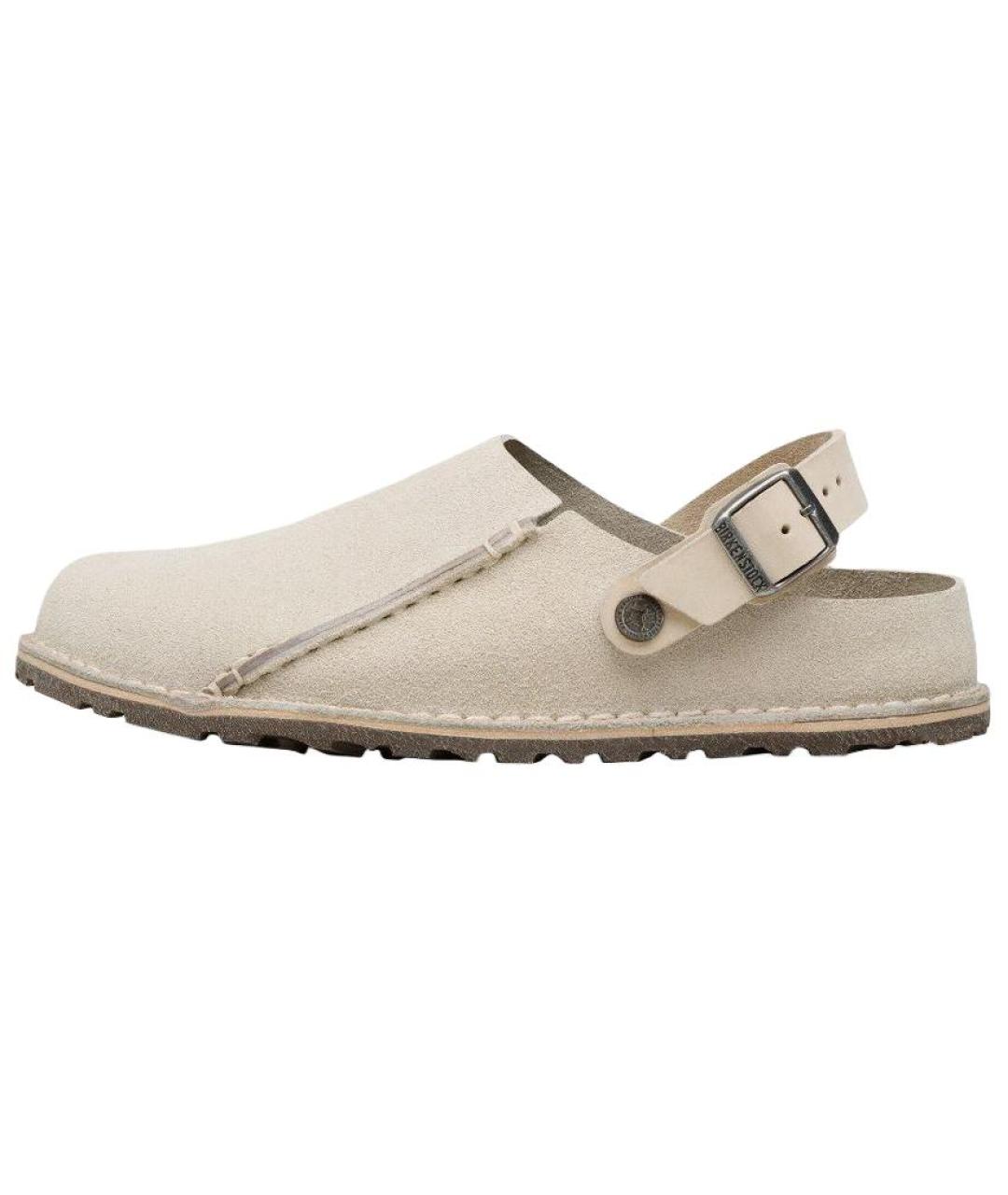 BIRKENSTOCK Бежевые замшевые сабо, фото 6