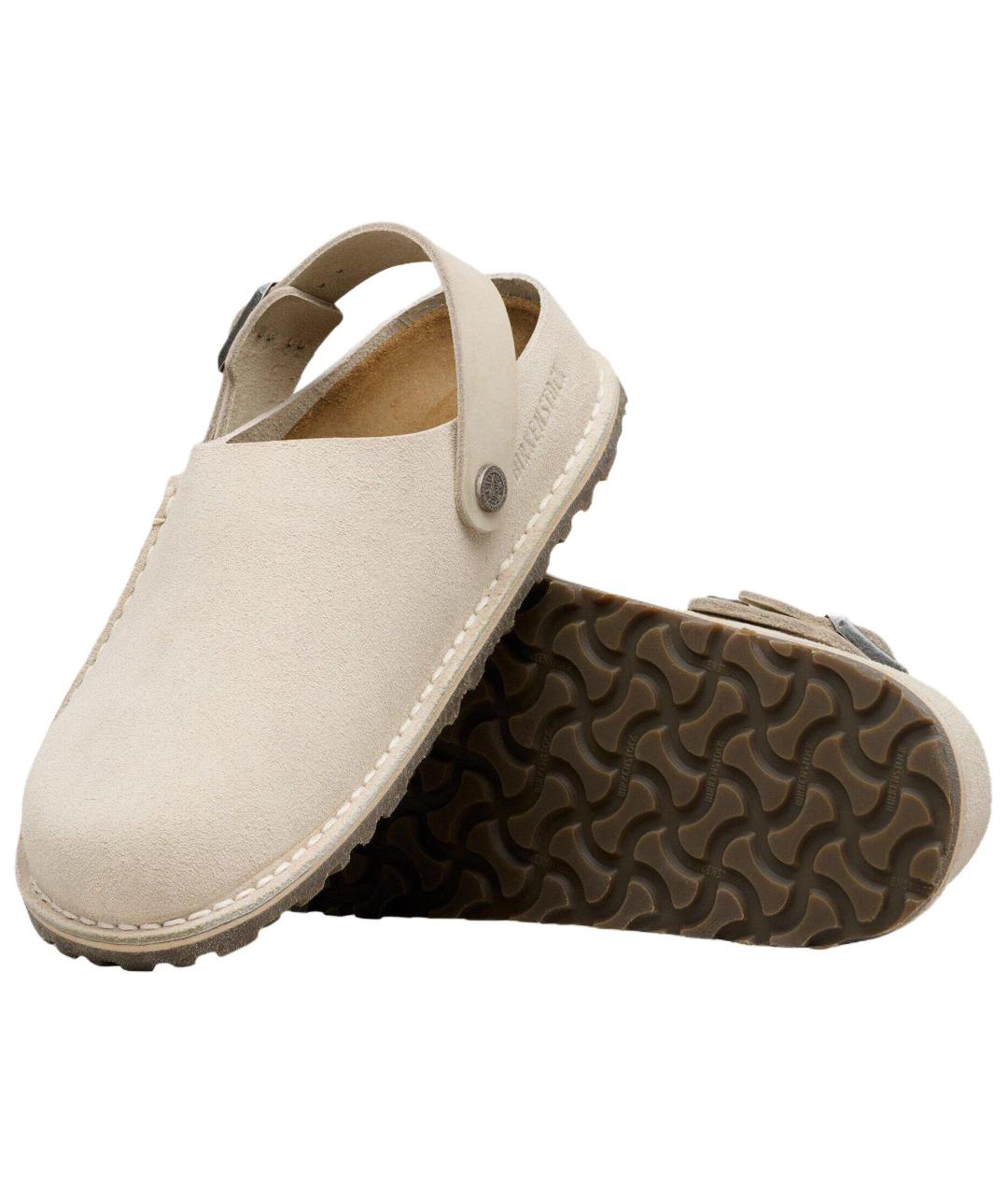BIRKENSTOCK Бежевые замшевые сабо, фото 5