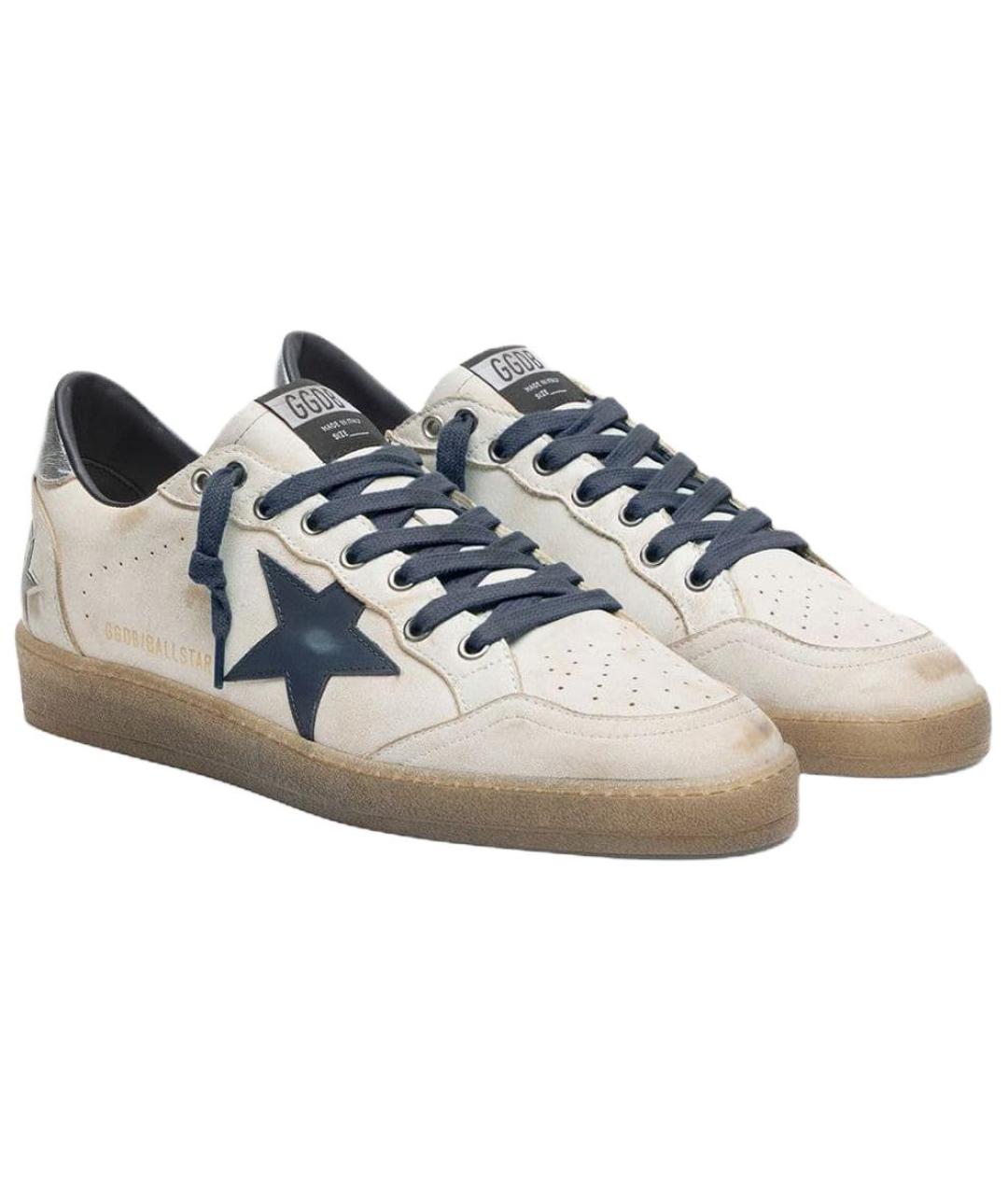 GOLDEN GOOSE Белые замшевые низкие кроссовки / кеды, фото 3