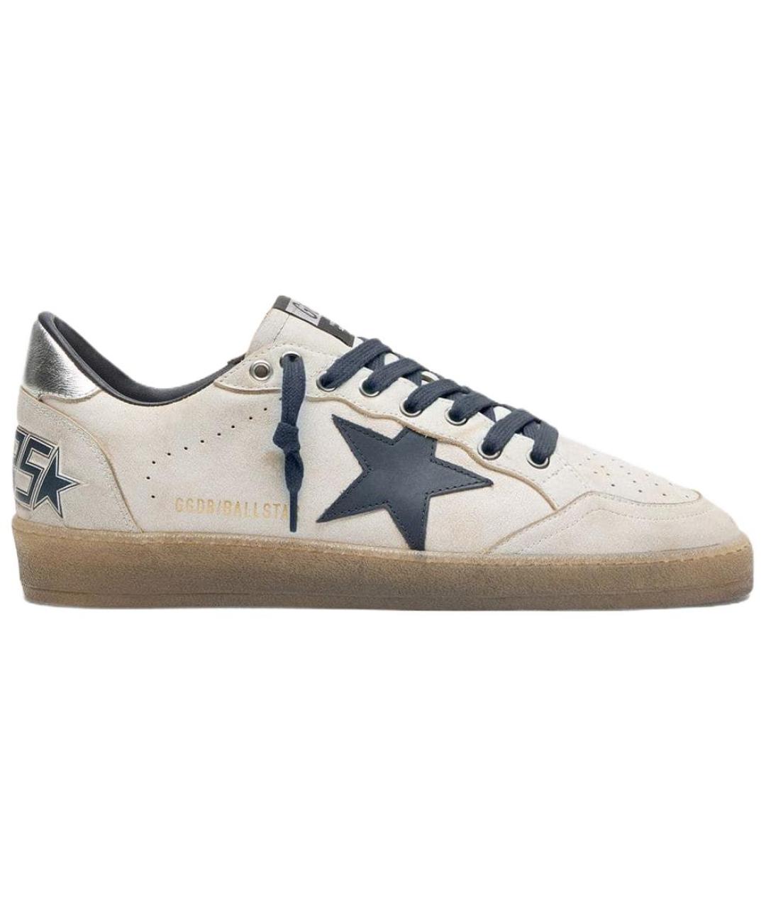 GOLDEN GOOSE Белые замшевые низкие кроссовки / кеды, фото 1