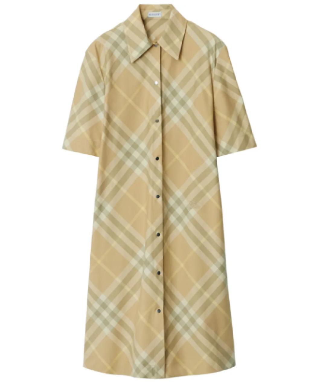 BURBERRY Бежевое хлопковое повседневное платье, фото 1