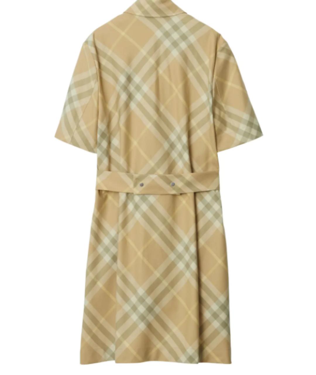 BURBERRY Бежевое хлопковое повседневное платье, фото 2