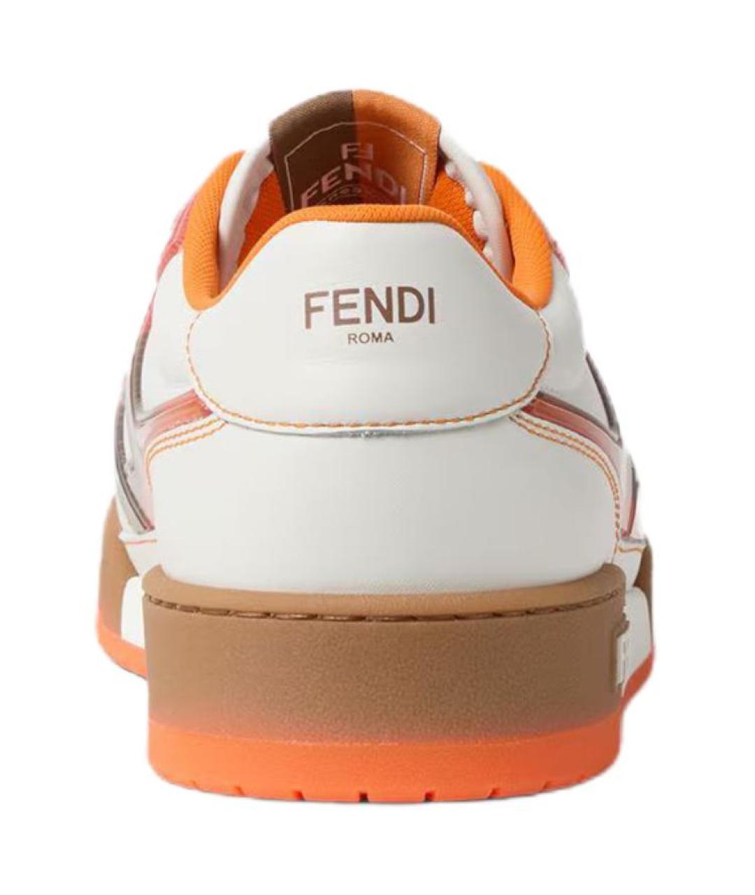 FENDI Белые кожаные низкие кроссовки / кеды, фото 5