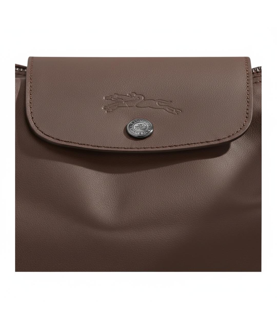 LONGCHAMP Коричневая кожаная сумка через плечо, фото 3