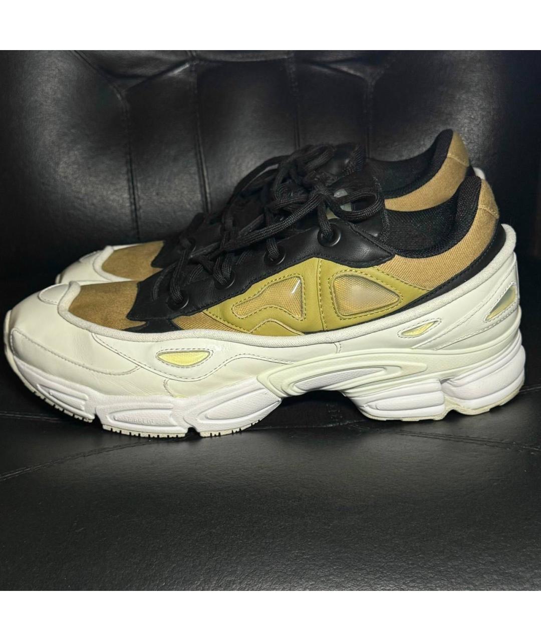 RAF SIMONS Белые кожаные низкие кроссовки / кеды, фото 3
