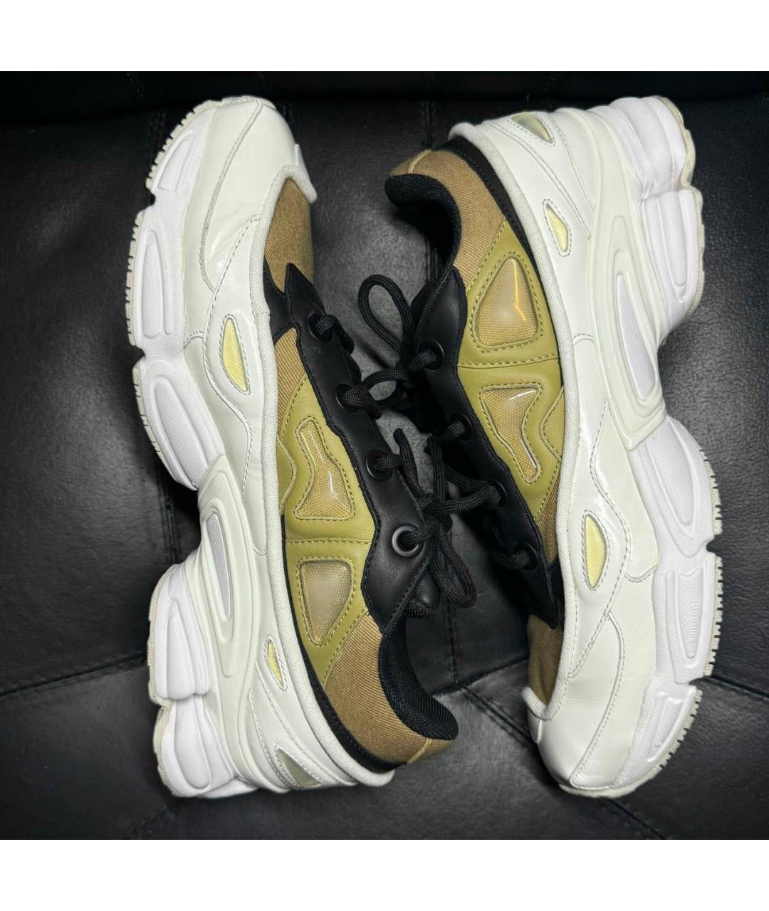 RAF SIMONS Белые кожаные низкие кроссовки / кеды, фото 4