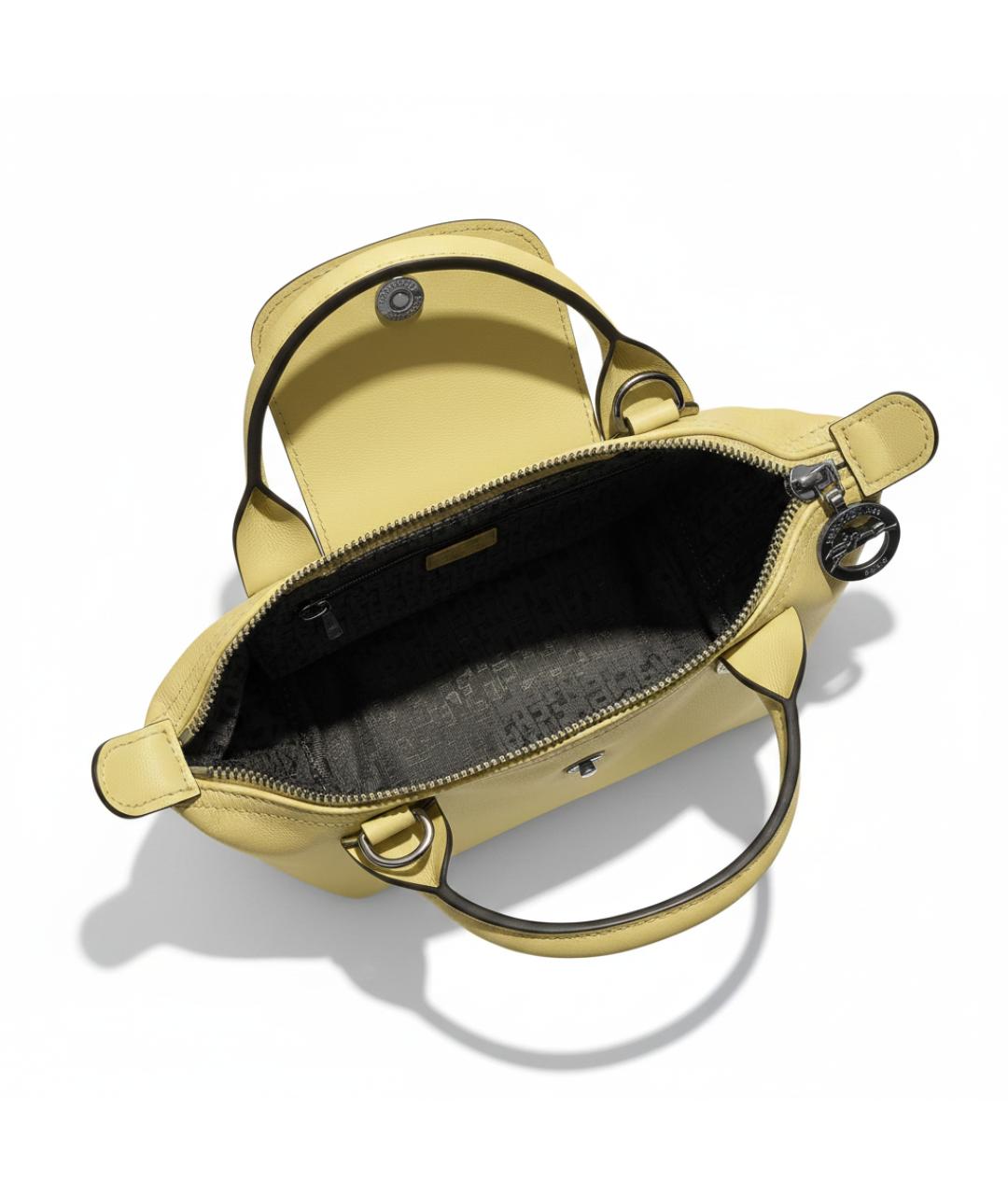 LONGCHAMP Желтая кожаная сумка через плечо, фото 4