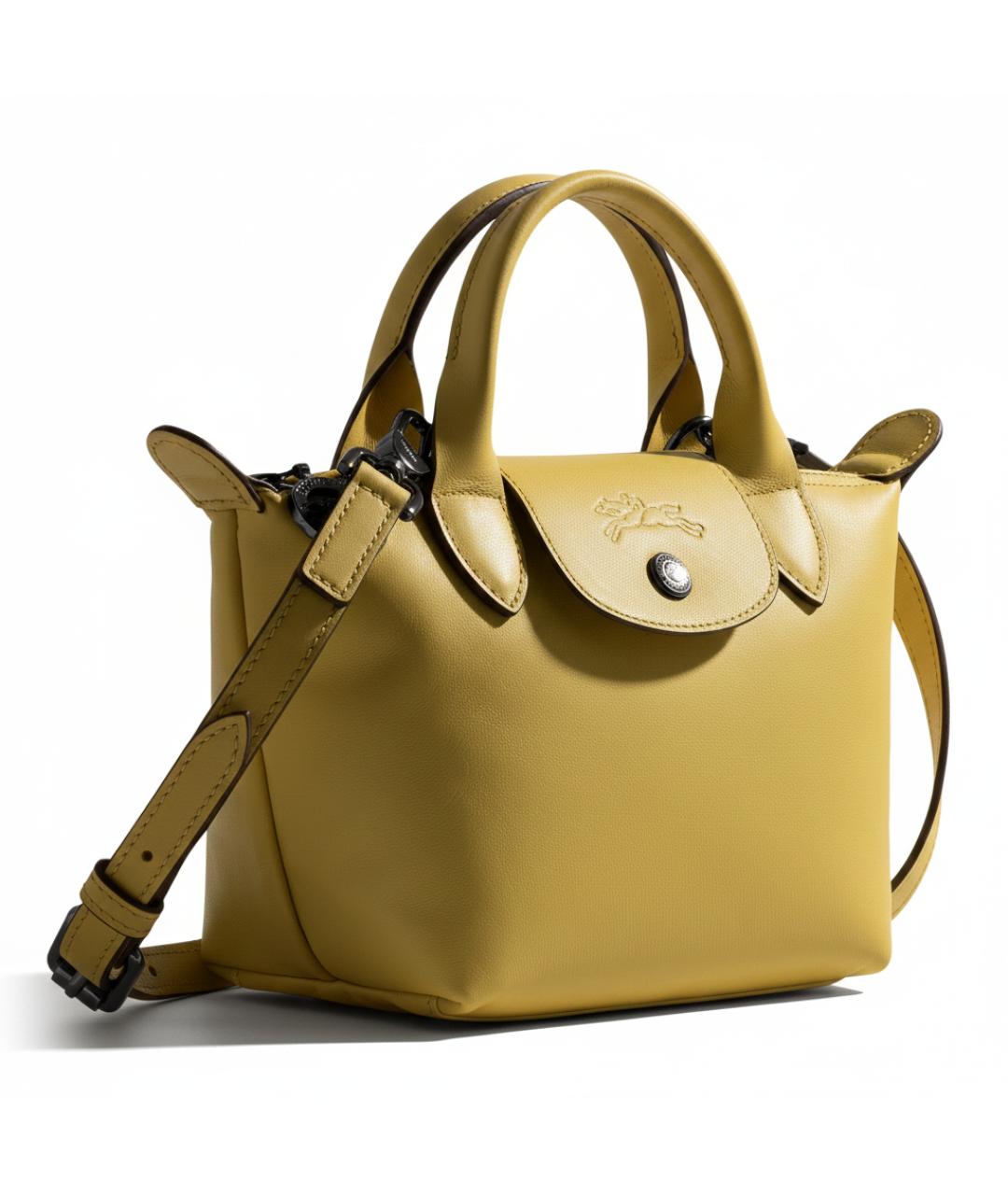 LONGCHAMP Желтая кожаная сумка через плечо, фото 2