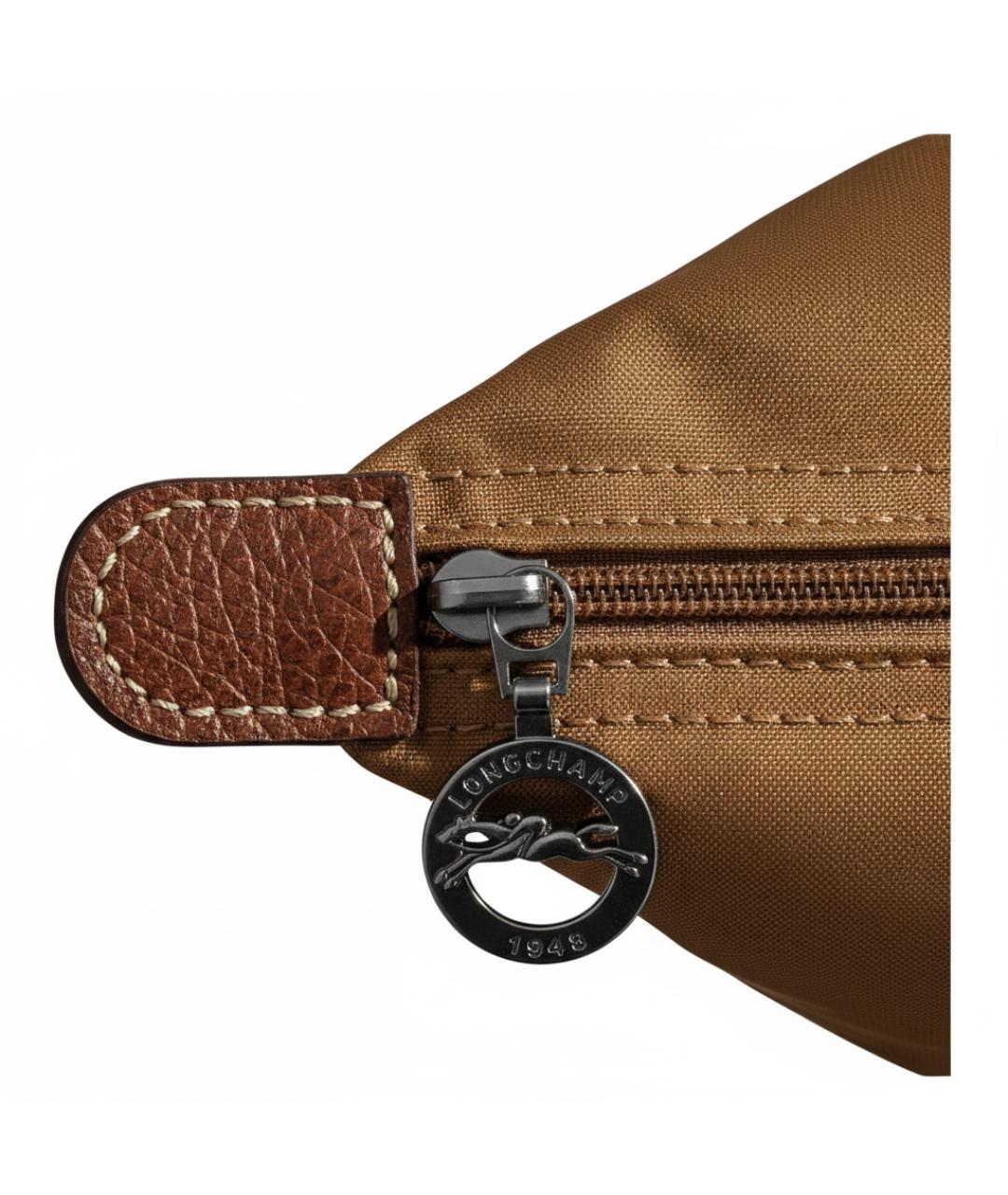 LONGCHAMP Коричневая синтетическая сумка с короткими ручками, фото 5