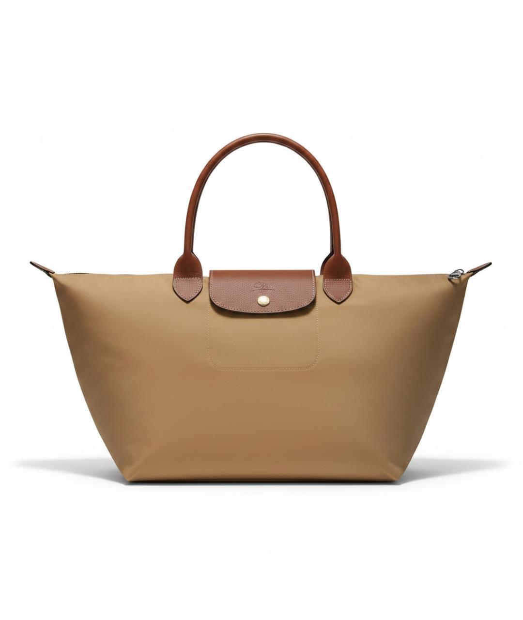LONGCHAMP Коричневая синтетическая сумка с короткими ручками, фото 1