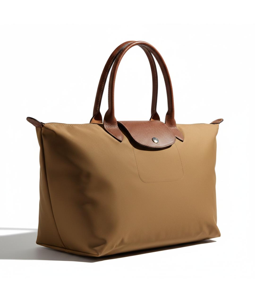 LONGCHAMP Коричневая синтетическая сумка с короткими ручками, фото 3