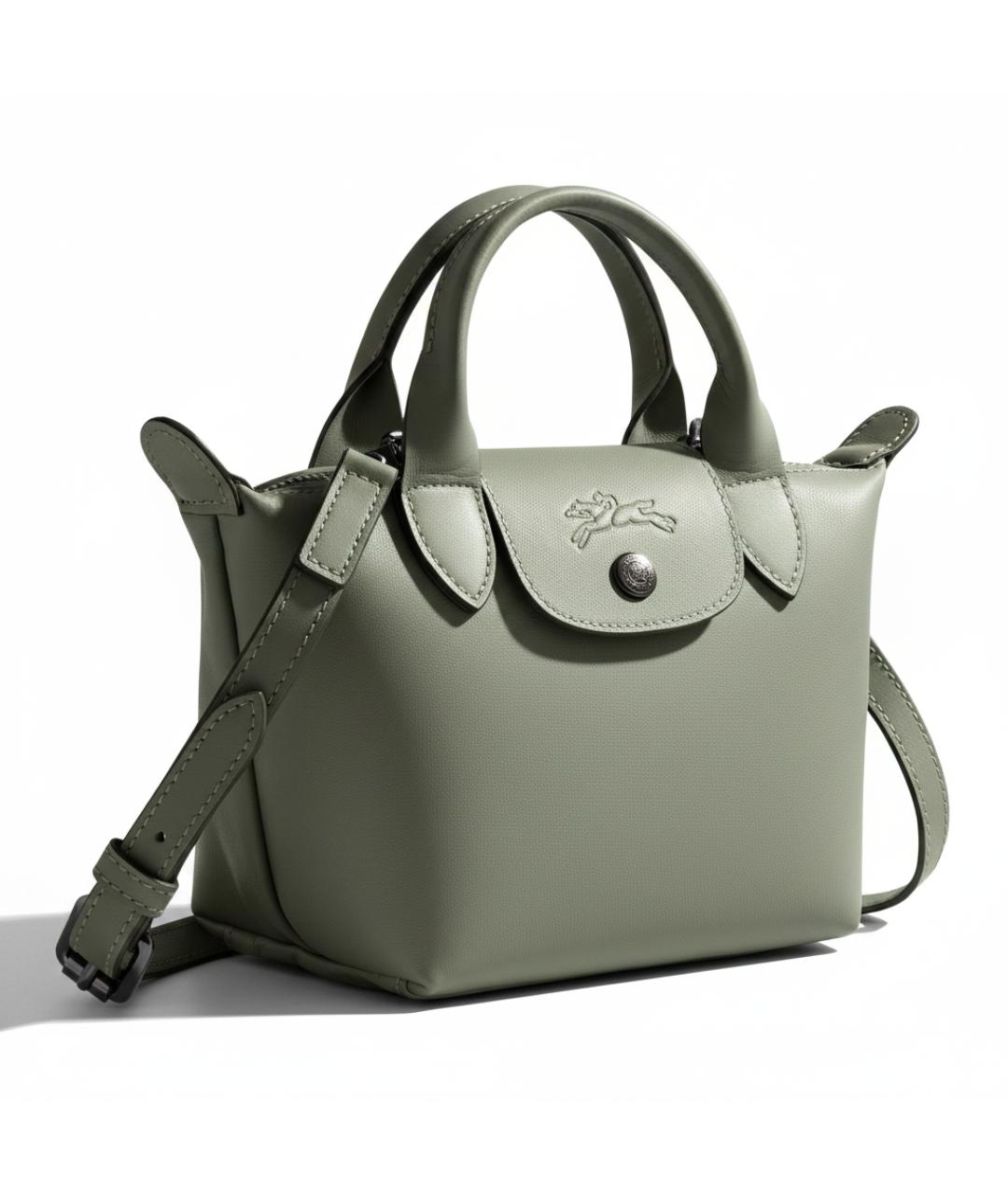 LONGCHAMP Зеленая кожаная сумка через плечо, фото 3