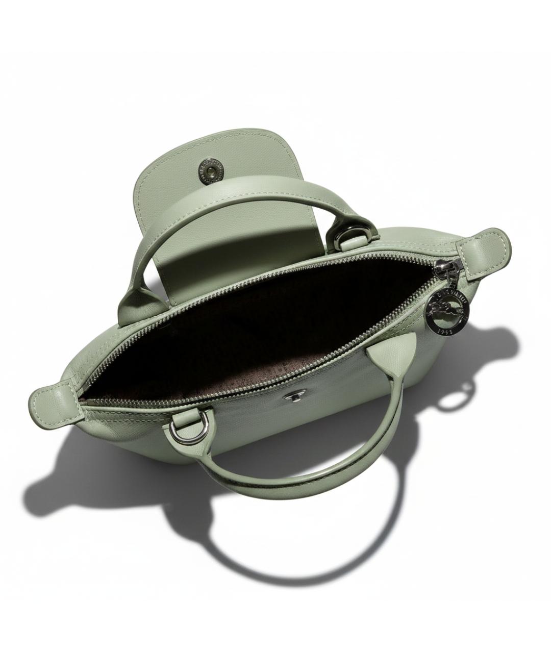 LONGCHAMP Зеленая кожаная сумка через плечо, фото 4