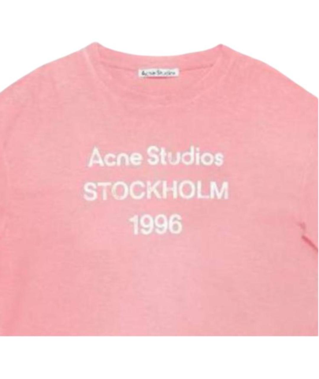 ACNE STUDIOS Розовая хлопковая футболка, фото 2