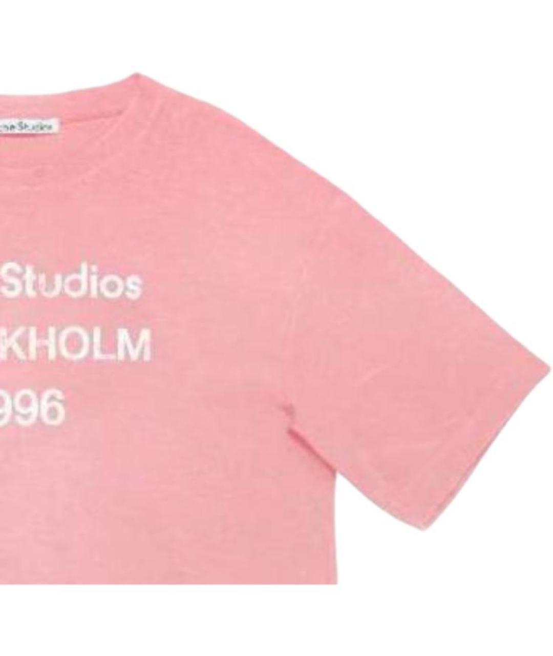 ACNE STUDIOS Розовая хлопковая футболка, фото 3