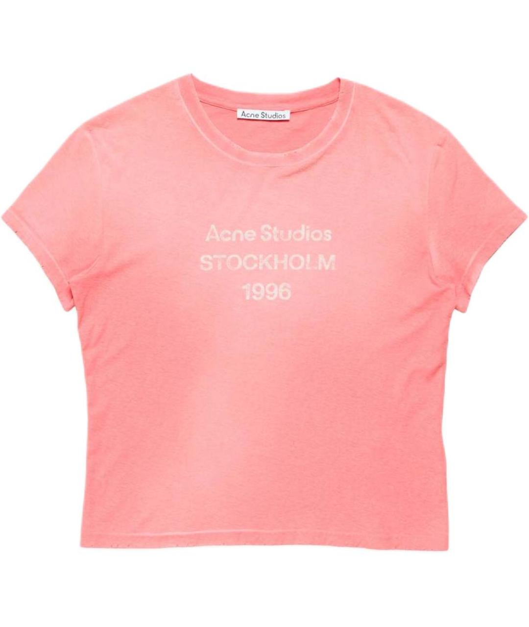 ACNE STUDIOS Розовая хлопковая футболка, фото 1