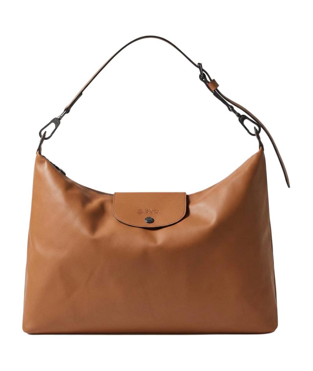 LONGCHAMP Коричневая кожаная сумка через плечо, фото 1