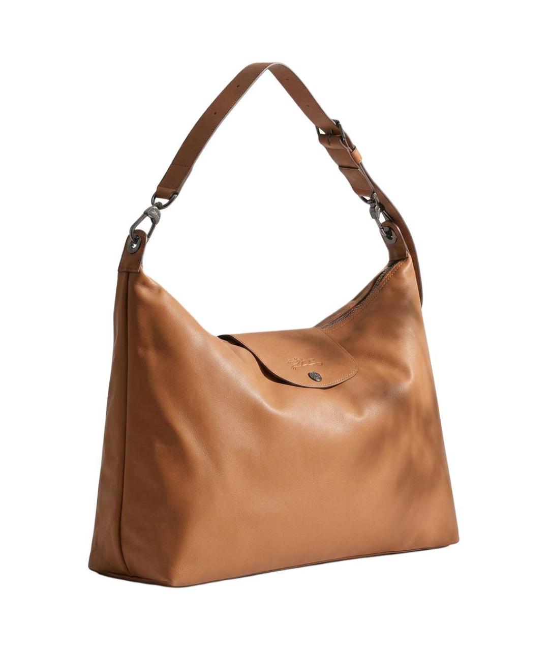LONGCHAMP Коричневая кожаная сумка через плечо, фото 2