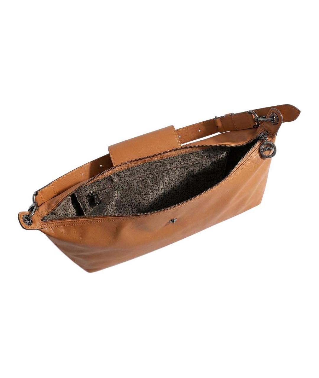 LONGCHAMP Коричневая кожаная сумка через плечо, фото 4