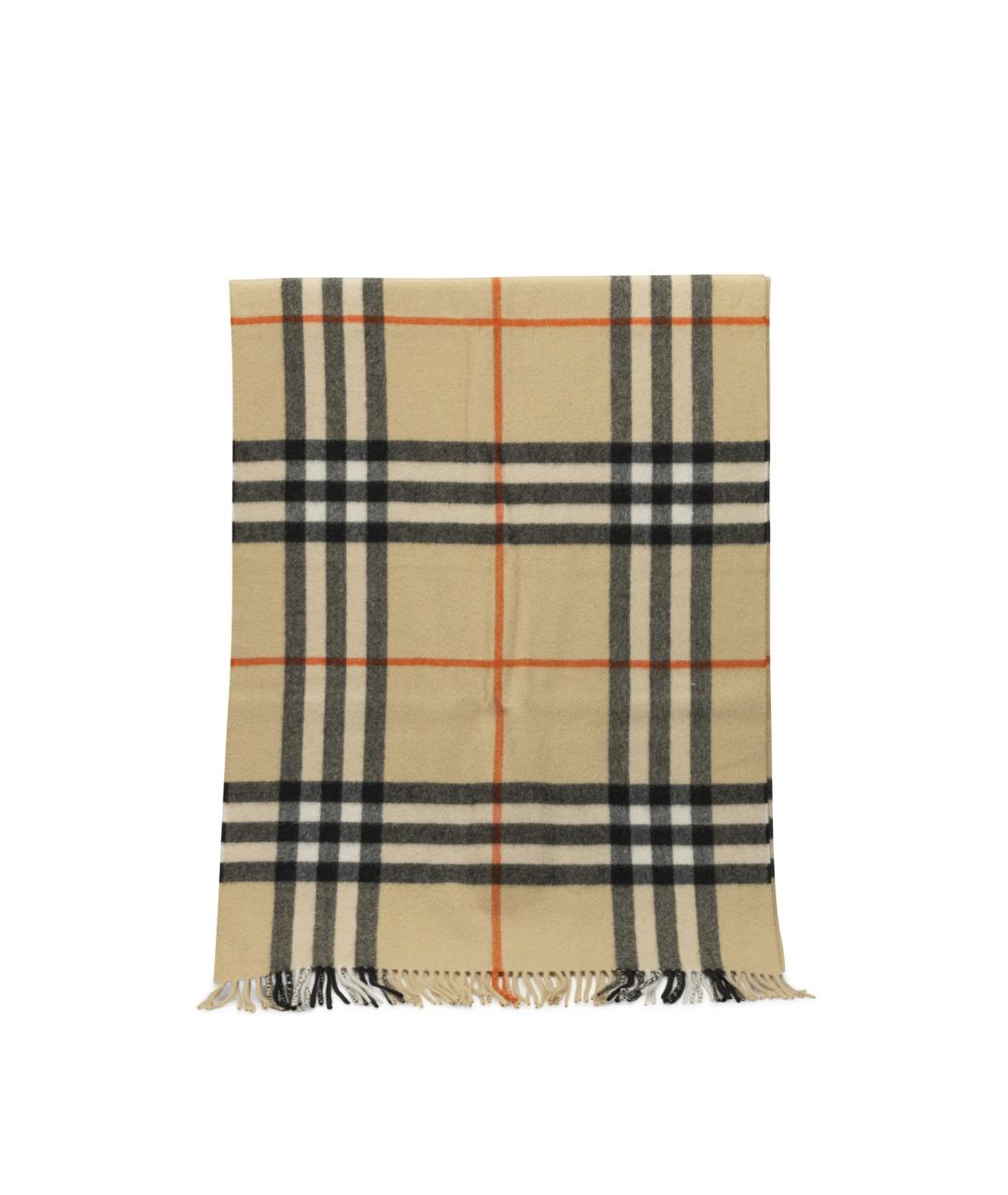BURBERRY Бежевый кашемировый шарф, фото 1