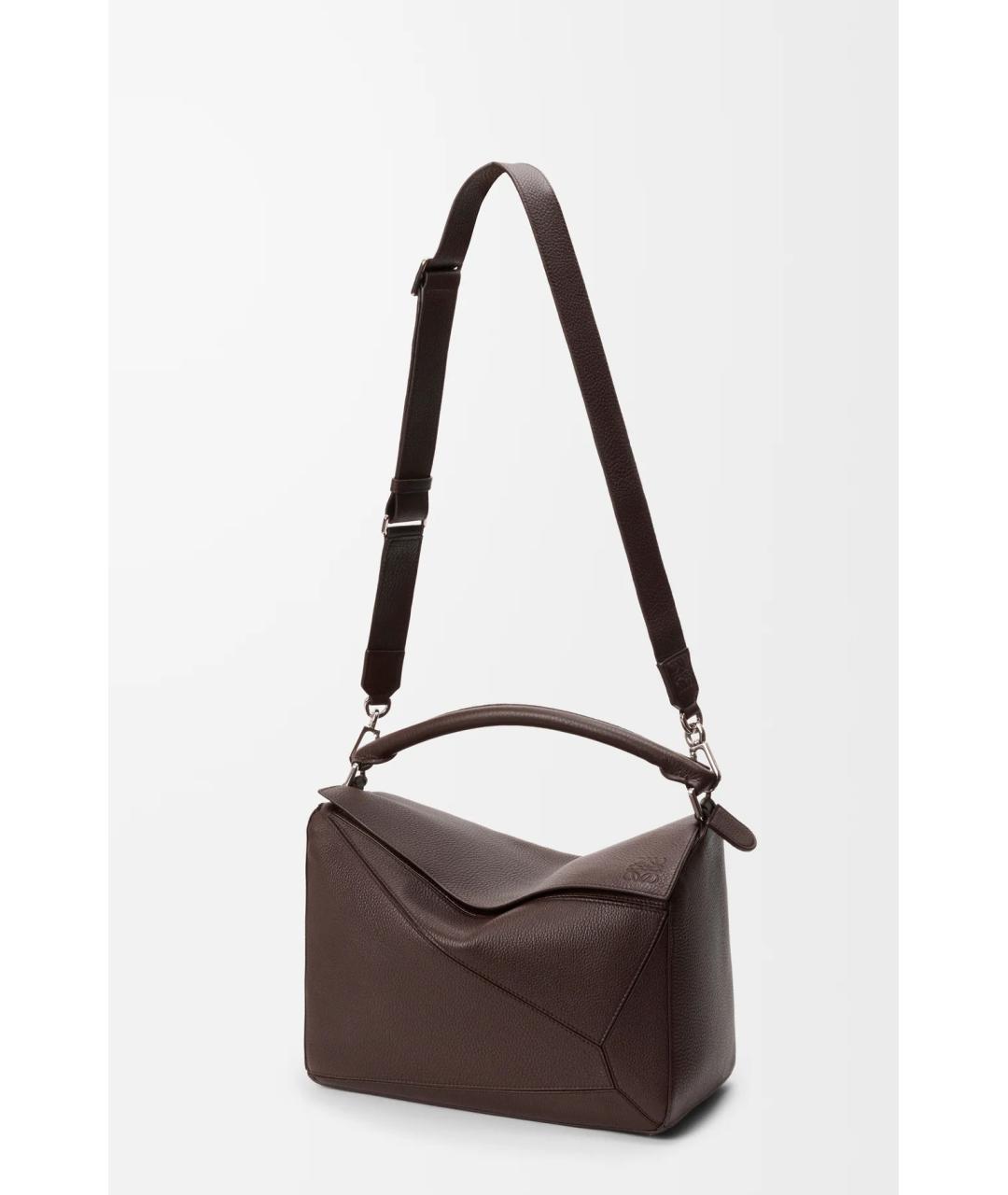 LOEWE Коричневая кожаная сумка на плечо, фото 4