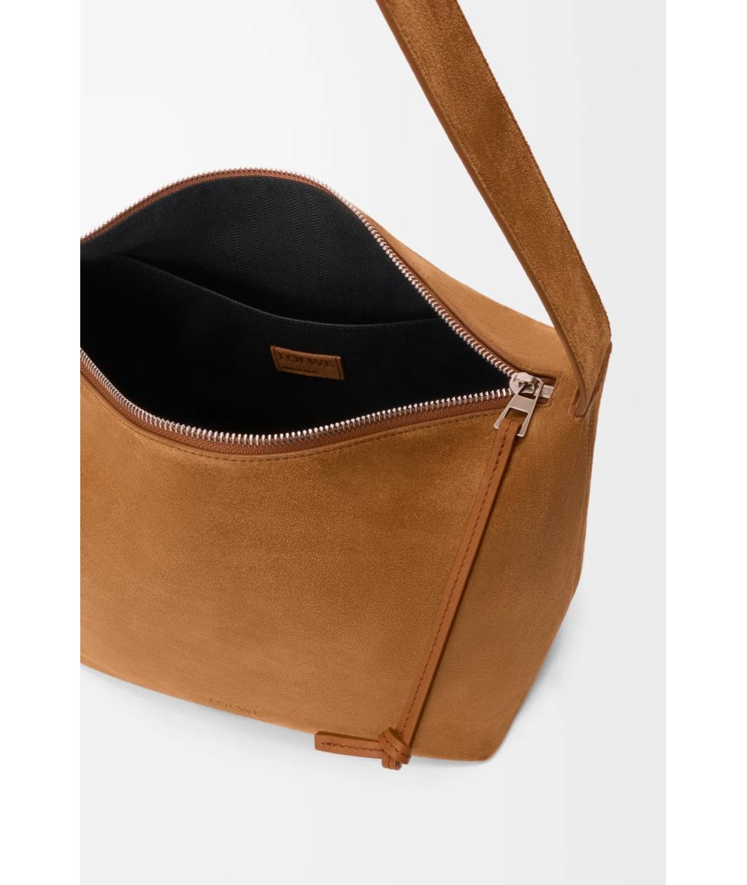 LOEWE Коричневая кожаная сумка на плечо, фото 3