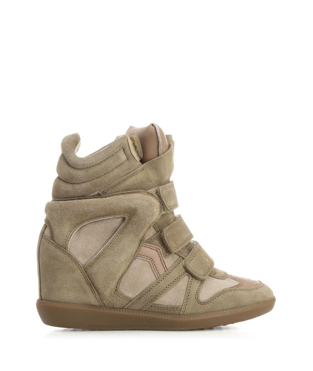 ISABEL MARANT Бежевые кожаные кроссовки, фото 1