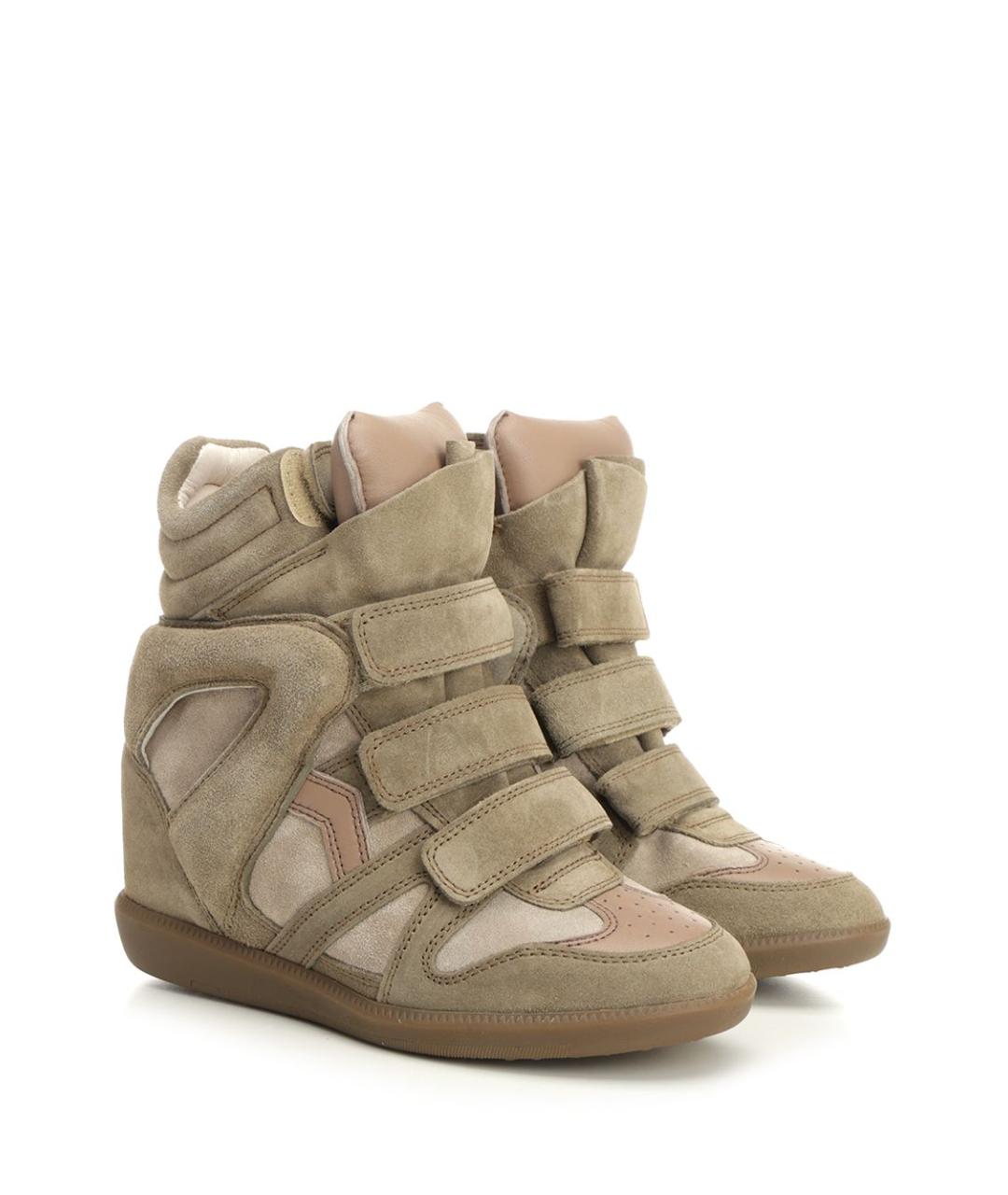 ISABEL MARANT Бежевые кожаные кроссовки, фото 3