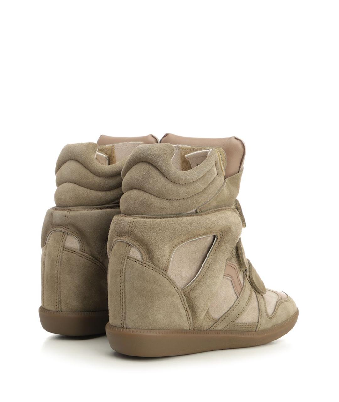 ISABEL MARANT Бежевые кожаные кроссовки, фото 2