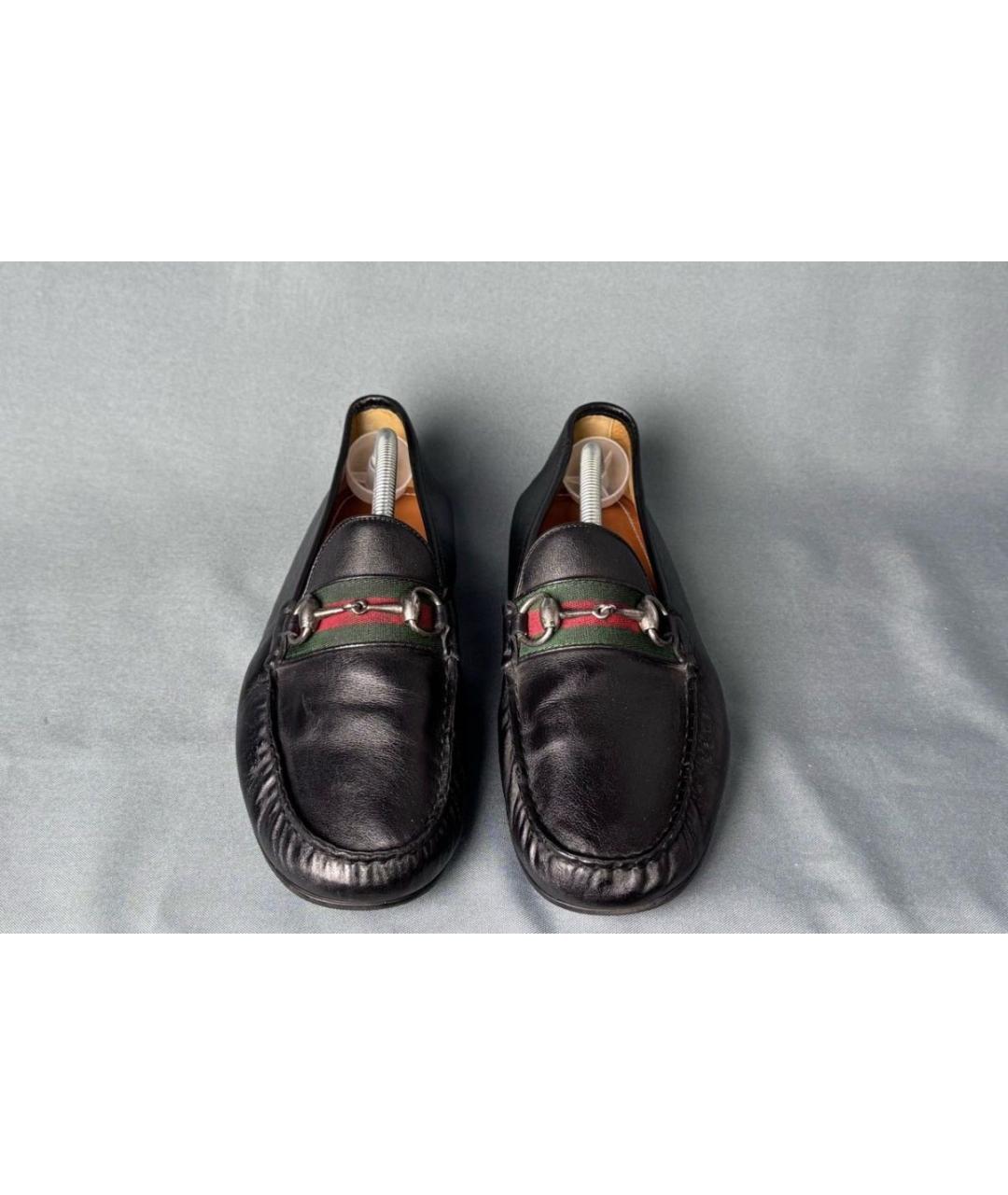 GUCCI Черные кожаные лоферы, фото 2