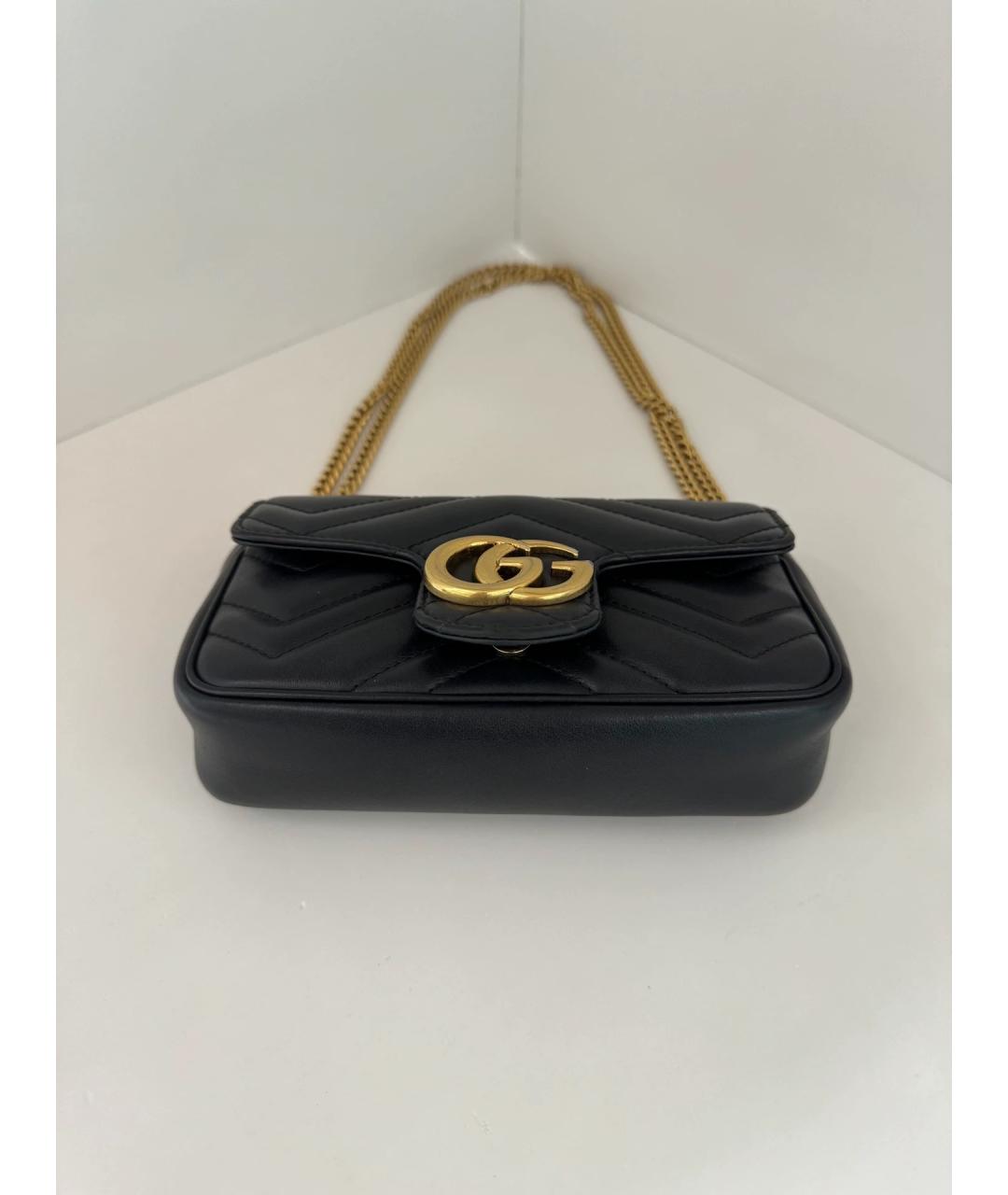 GUCCI Черная кожаная сумка через плечо, фото 4