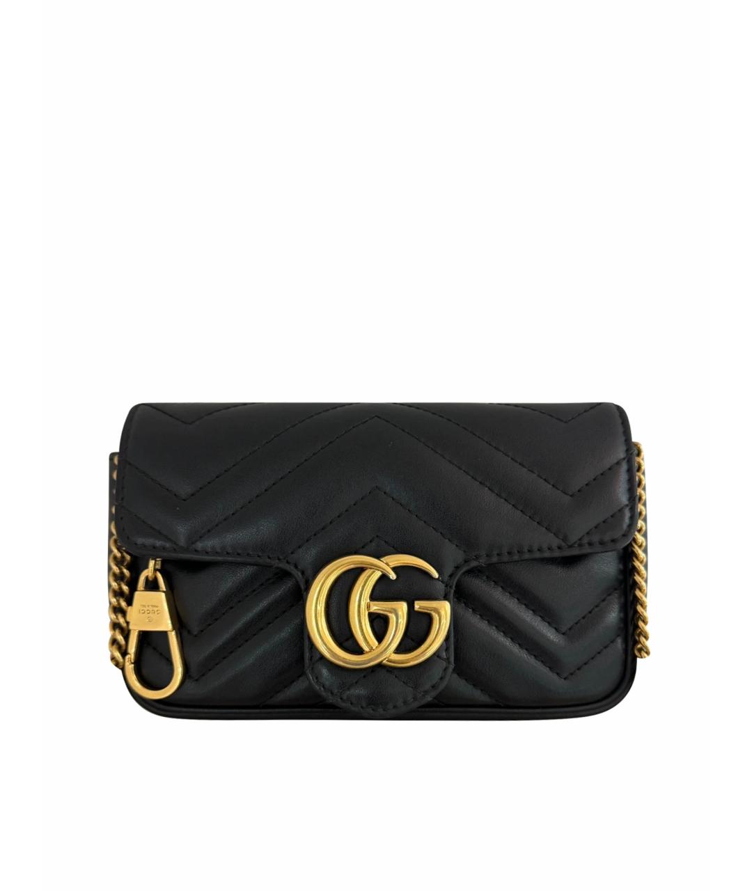 GUCCI Черная кожаная сумка через плечо, фото 1