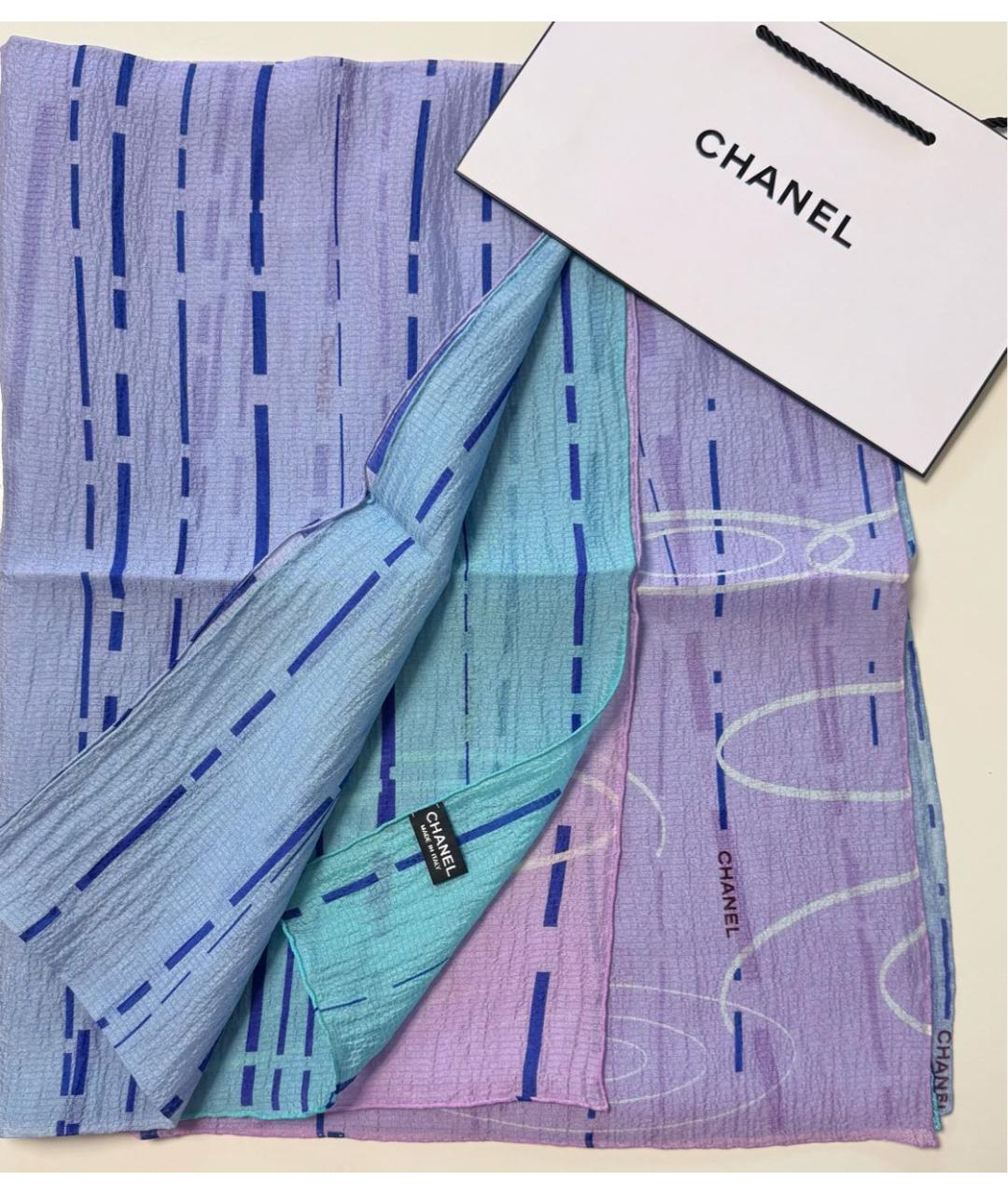 CHANEL Мульти шелковый шарф, фото 5