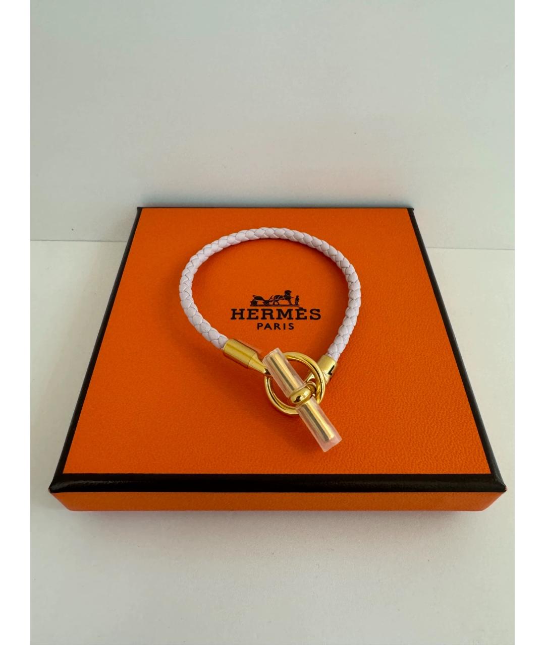HERMES Фиолетовый кожаный браслет, фото 4