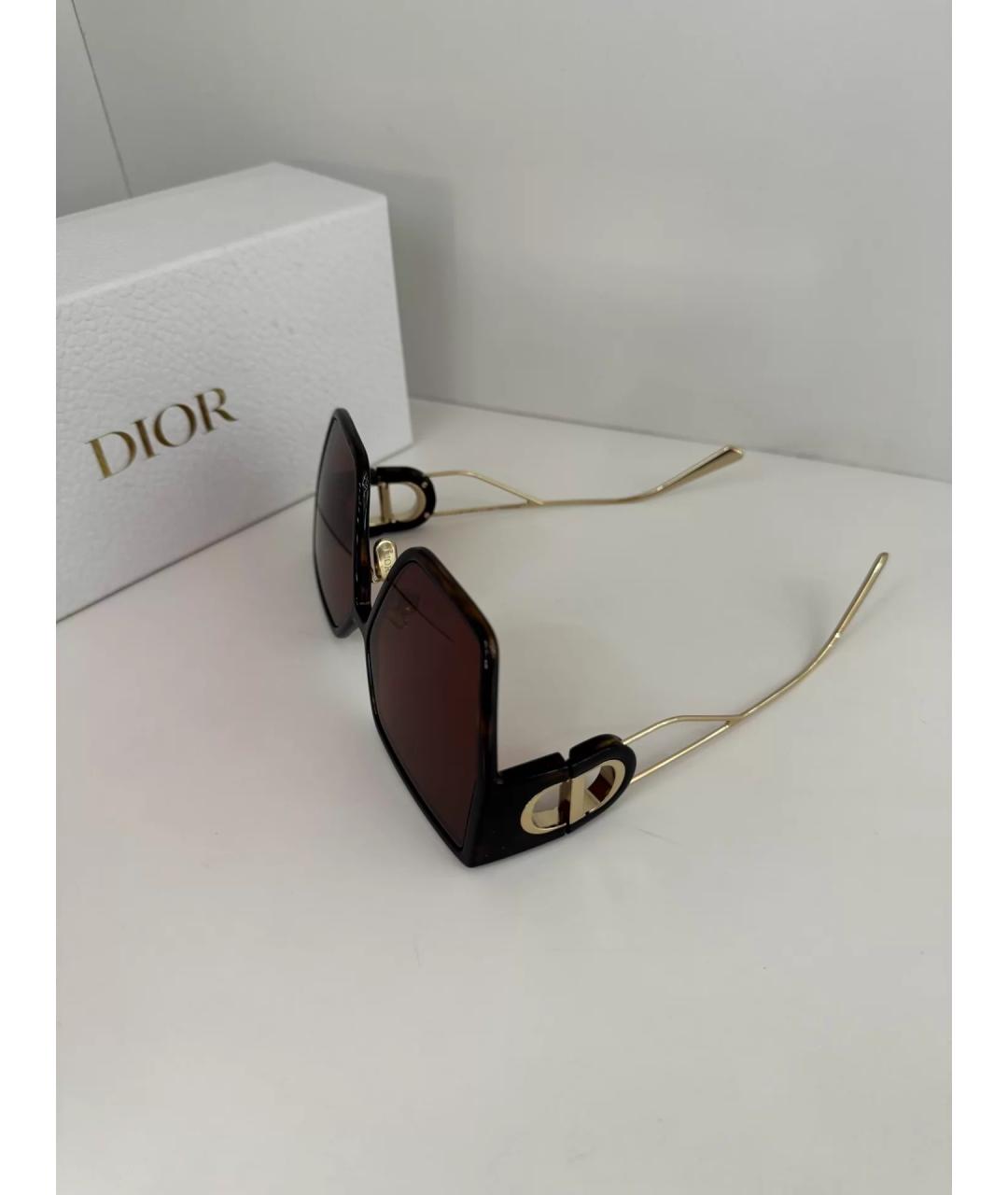 CHRISTIAN DIOR Коричневые металлические солнцезащитные очки, фото 2