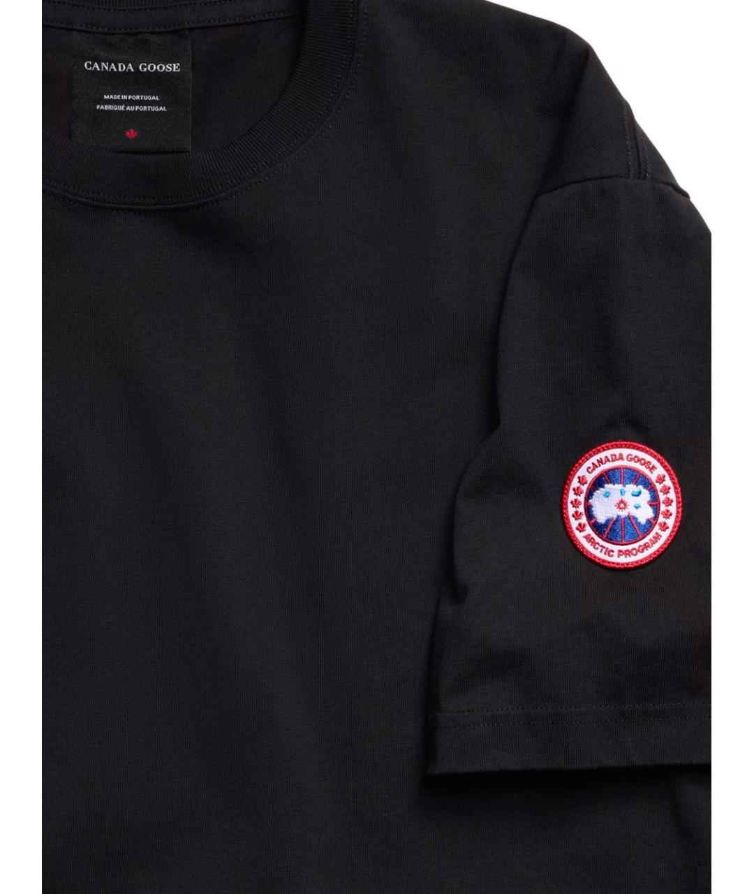 CANADA GOOSE Черная хлопковая футболка, фото 2