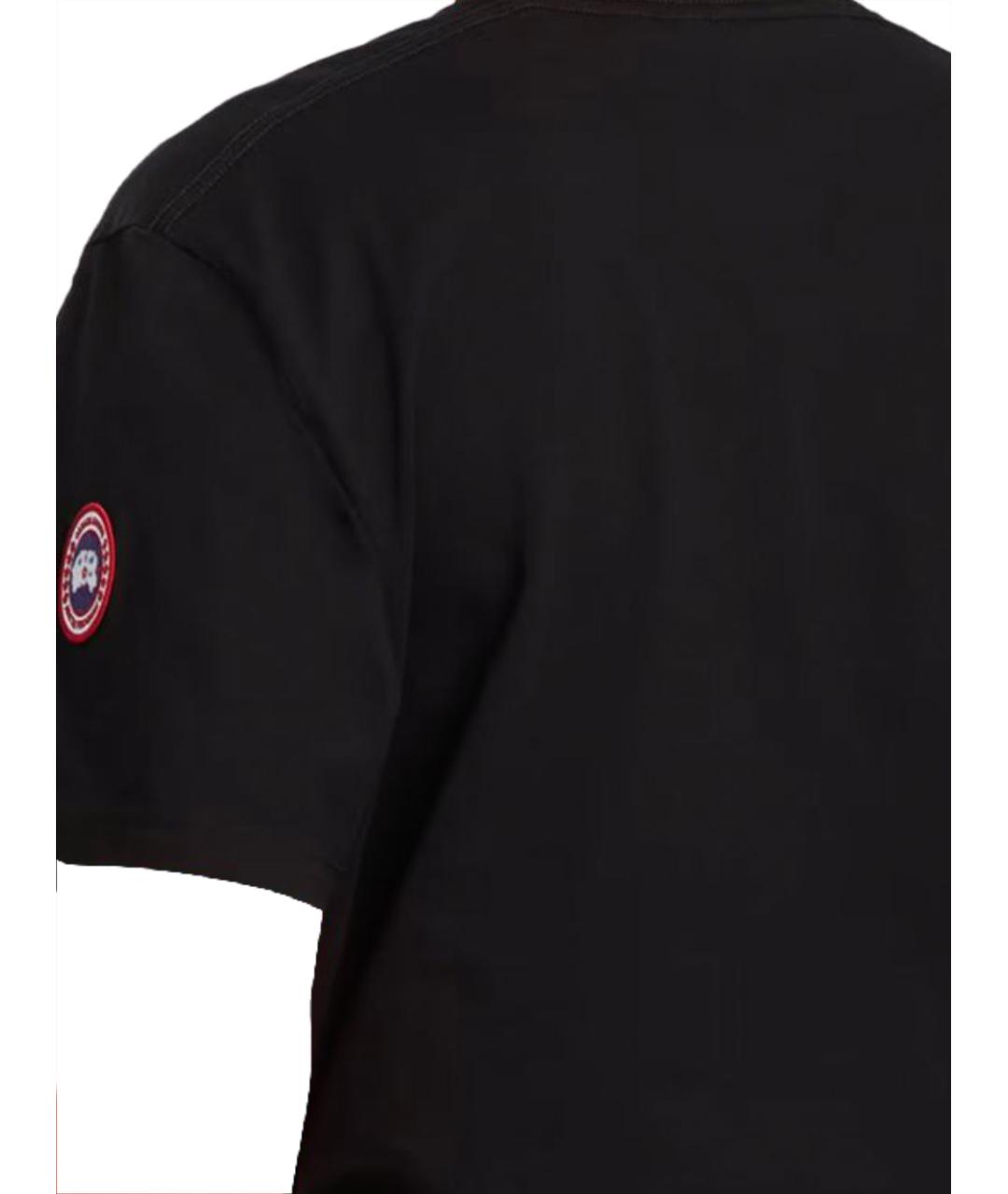 CANADA GOOSE Черная хлопковая футболка, фото 3