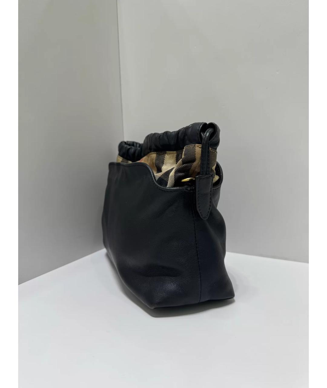 BURBERRY Черная кожаная сумка через плечо, фото 3