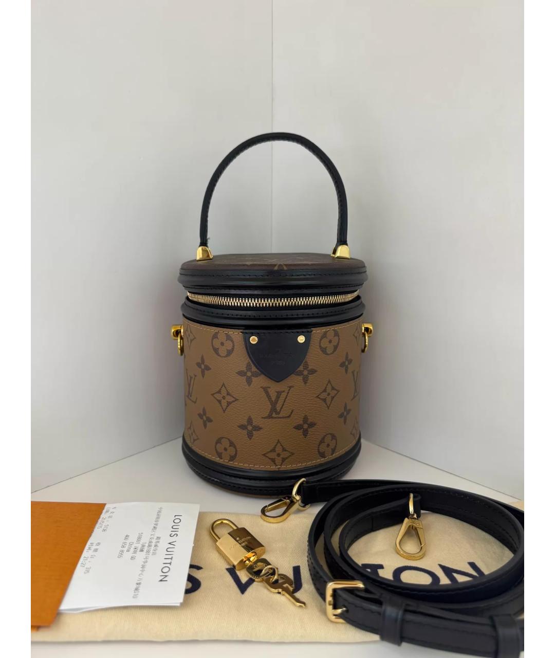 LOUIS VUITTON Коричневая кожаная сумка через плечо, фото 5