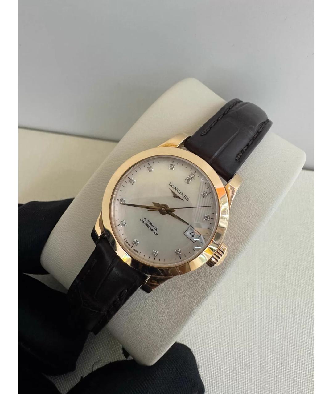 LONGINES Белые часы из розового золота, фото 5