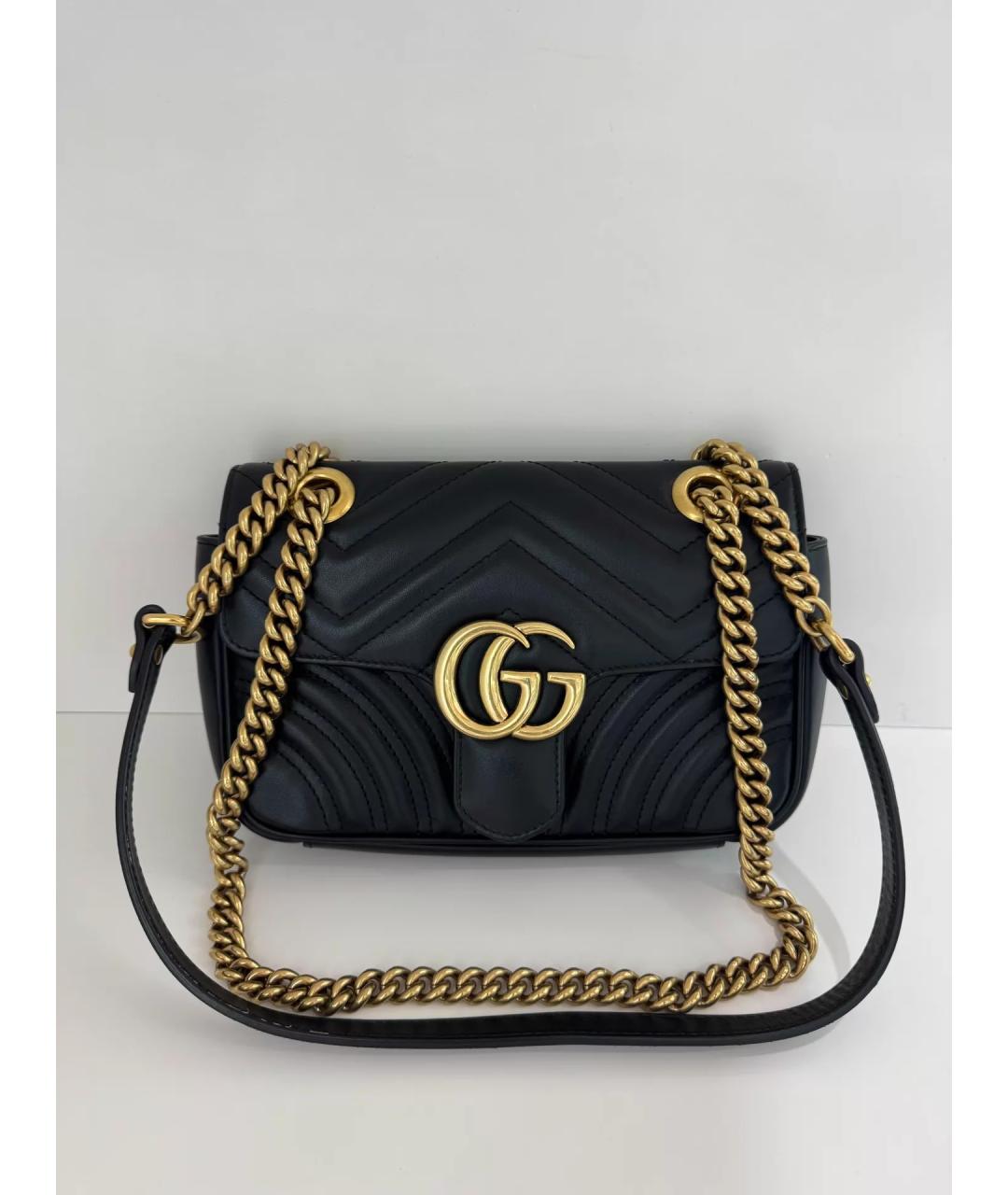 GUCCI Черная кожаная сумка через плечо, фото 5