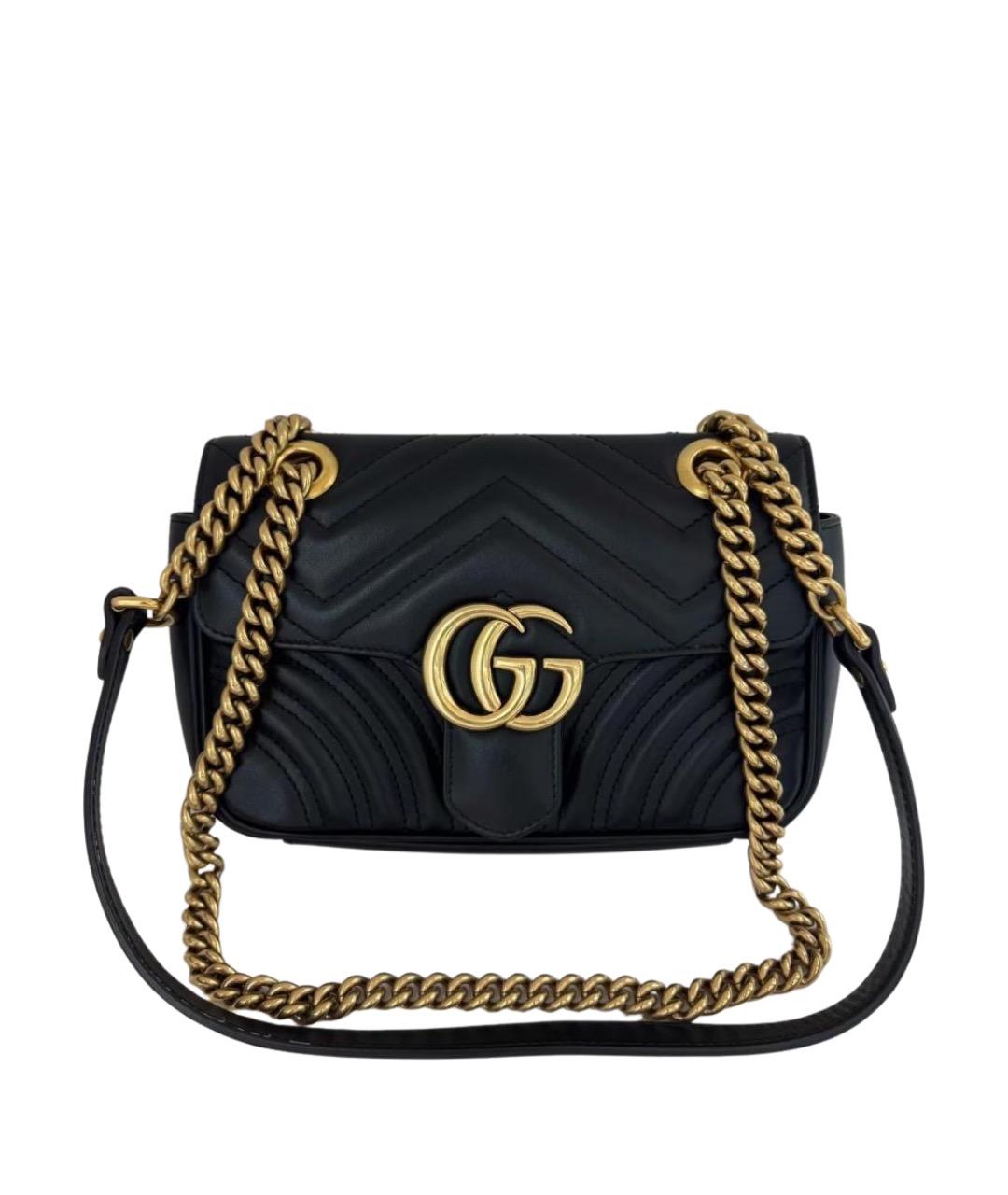 GUCCI Черная кожаная сумка через плечо, фото 1
