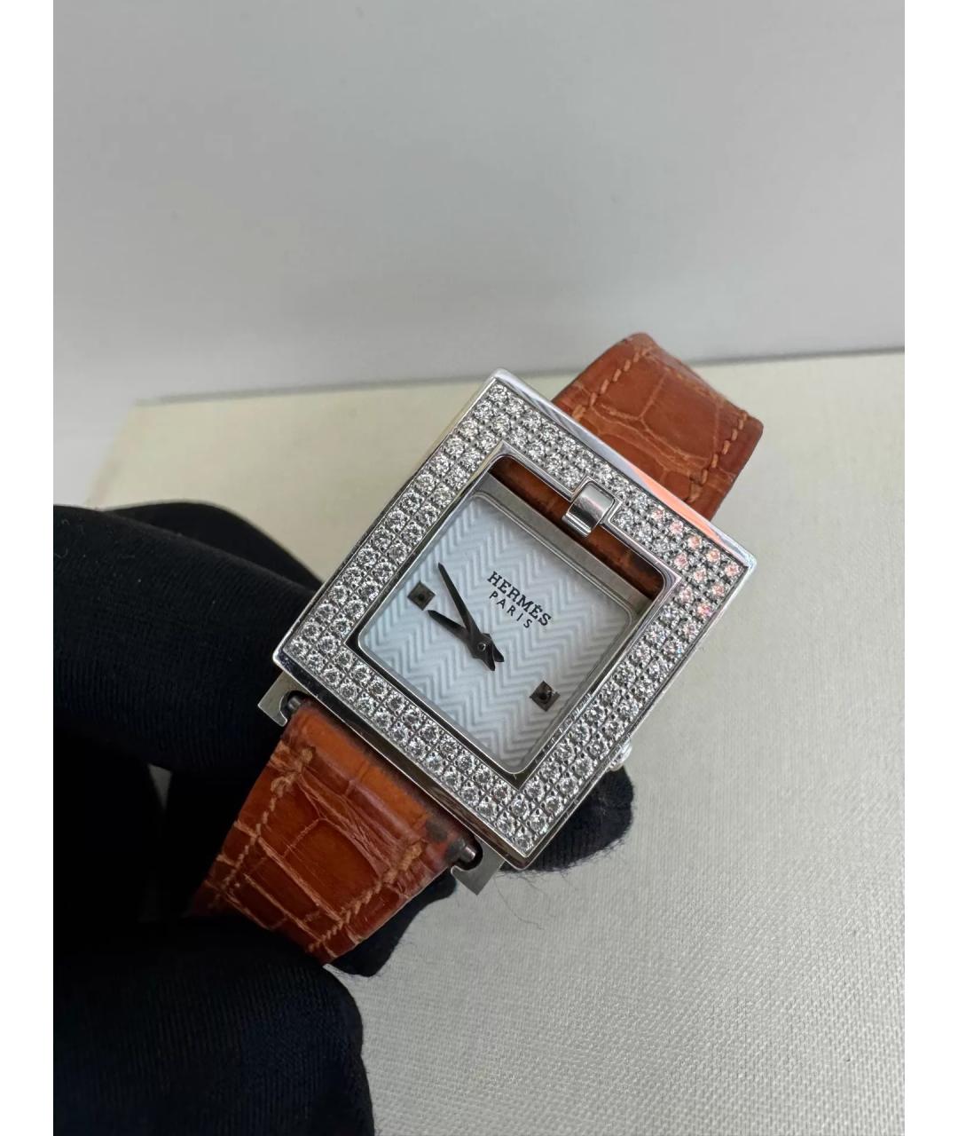 HERMES Коричневые часы из экзотической кожи, фото 4