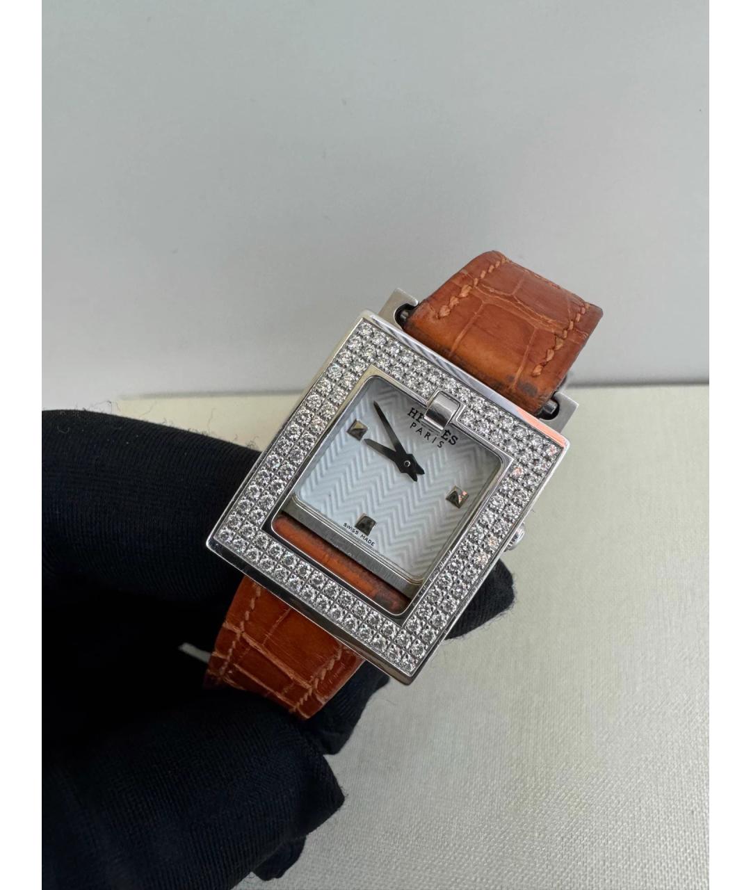 HERMES Коричневые часы из экзотической кожи, фото 5