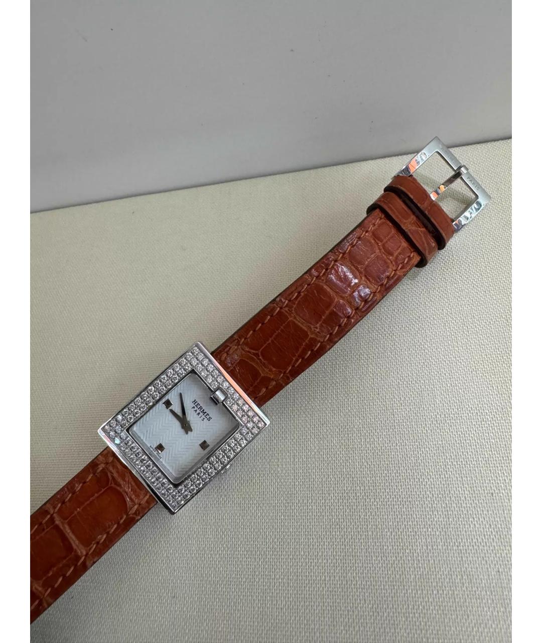 HERMES Коричневые часы из экзотической кожи, фото 6