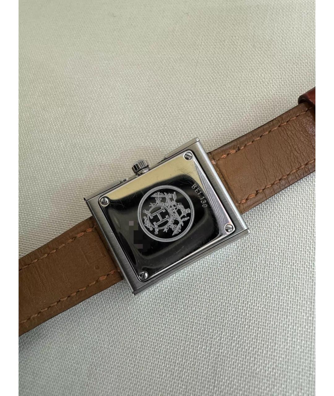 HERMES Коричневые часы из экзотической кожи, фото 2
