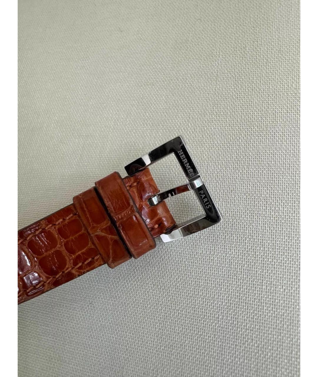 HERMES Коричневые часы из экзотической кожи, фото 3