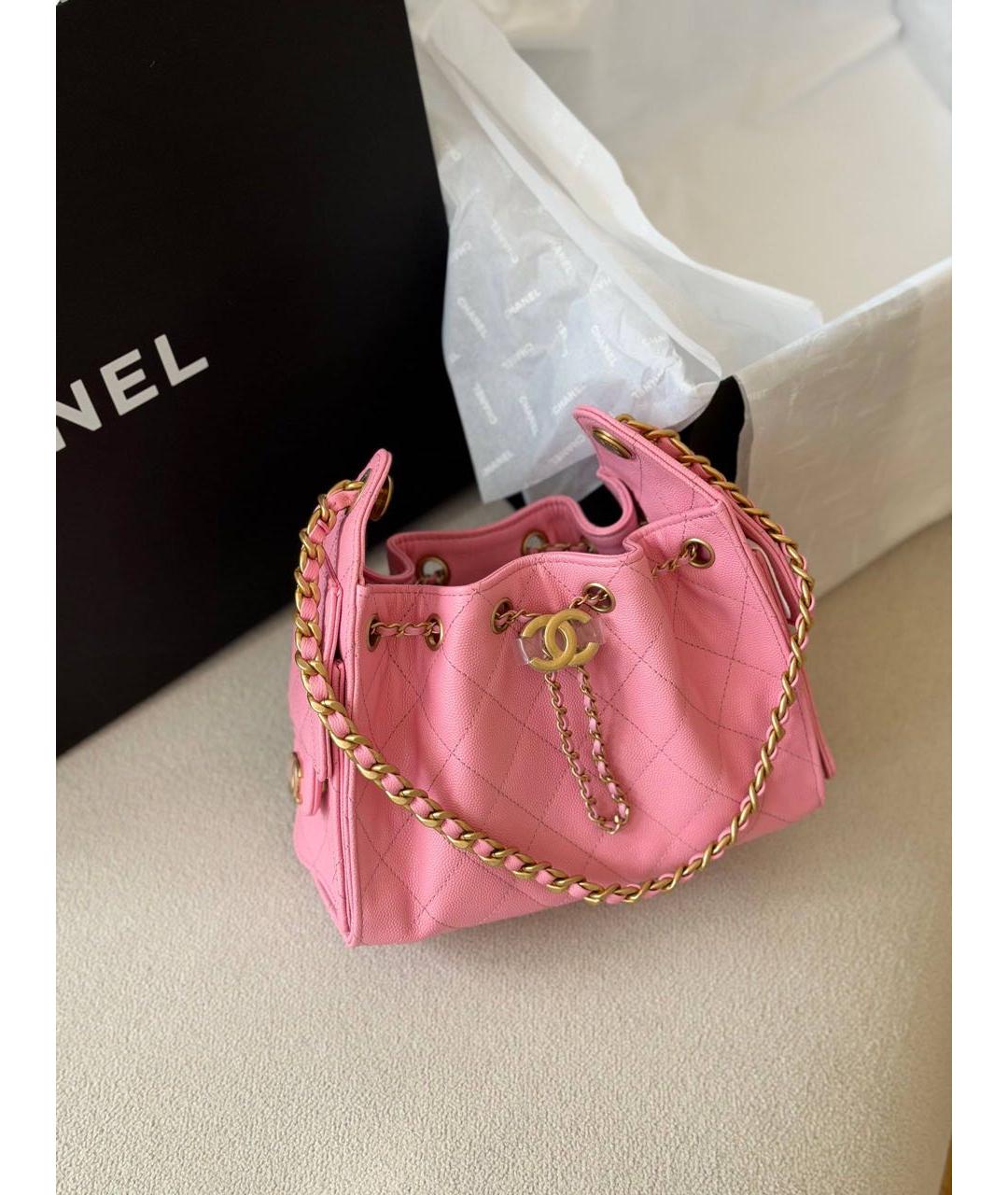 CHANEL Розовая кожаная сумка через плечо, фото 4